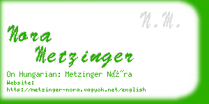 nora metzinger business card